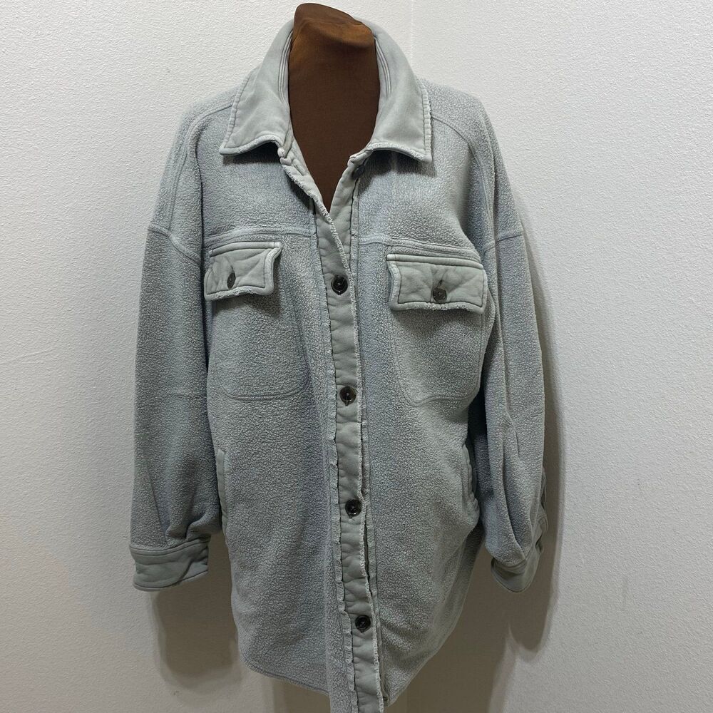 Free People Gray Button Down Shirt